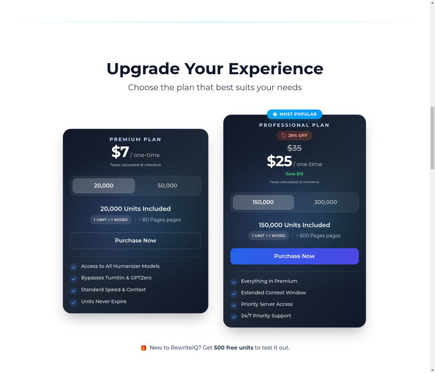 RewriteIQ Pricing Plans