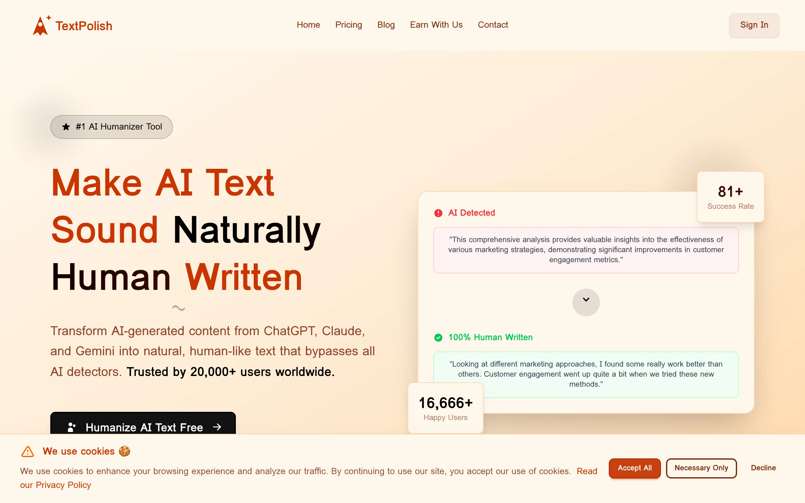 Text-Polish Homepage Screenshot