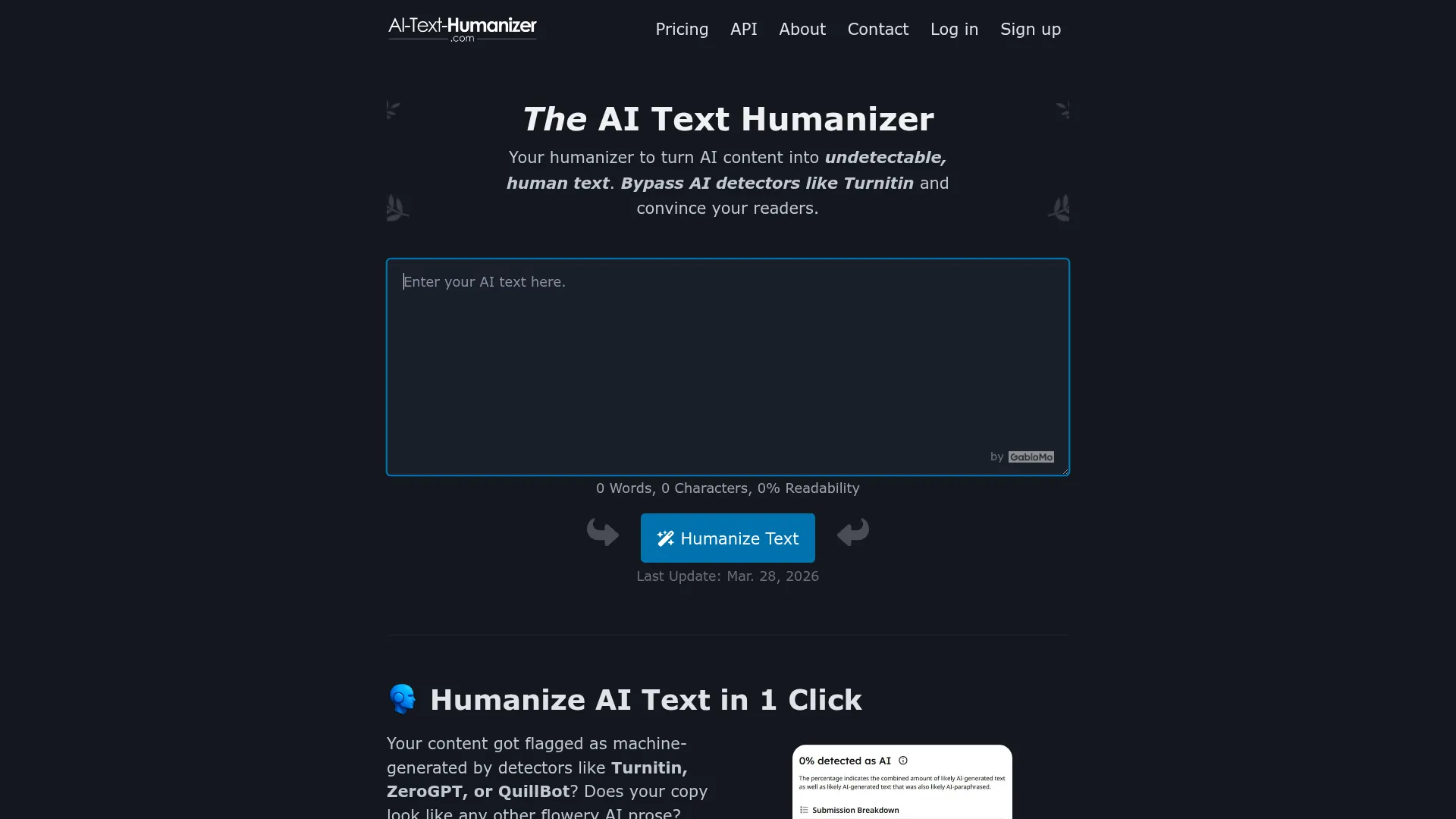 ai-text-humanizer Review - Homepage Screenshot