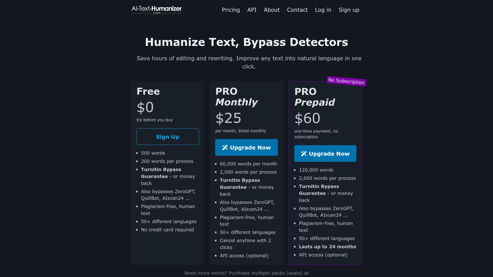 ai-text-humanizer Review - Pricing Screenshot