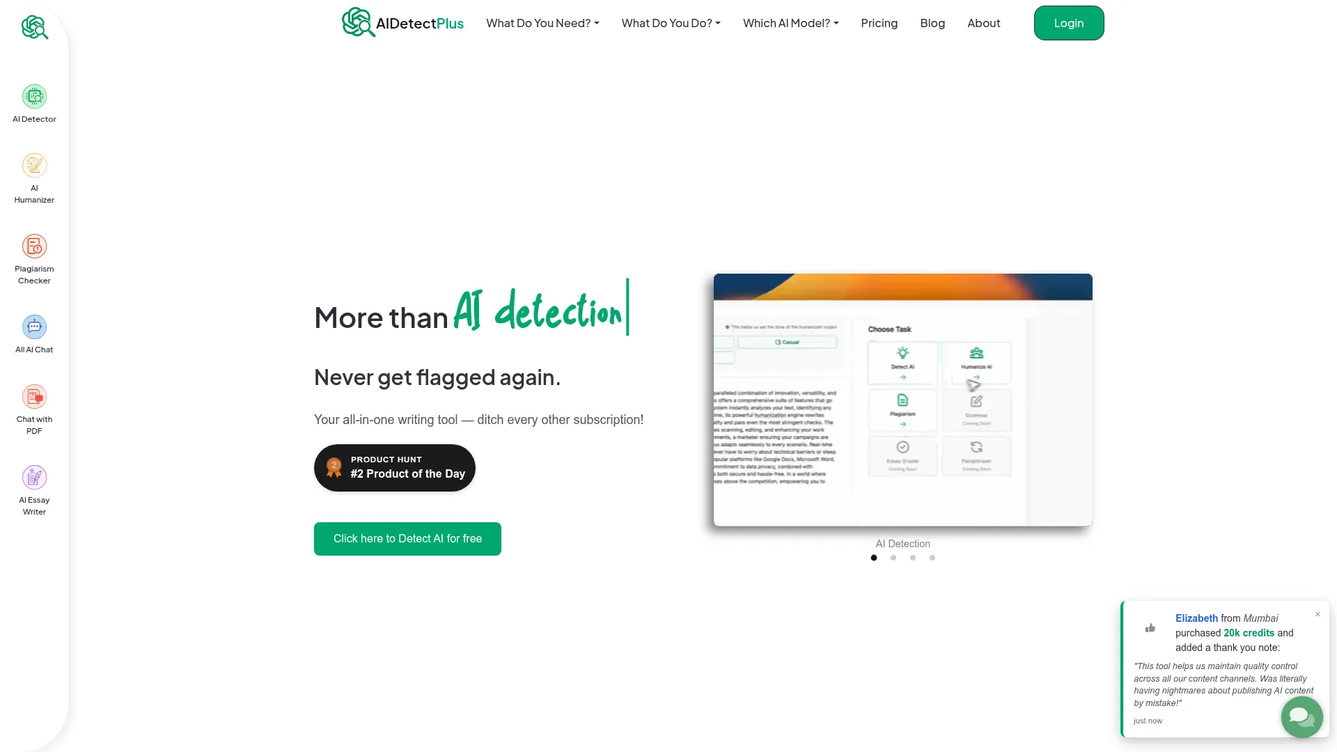 AIDetectPlus Review - Homepage Screenshot
