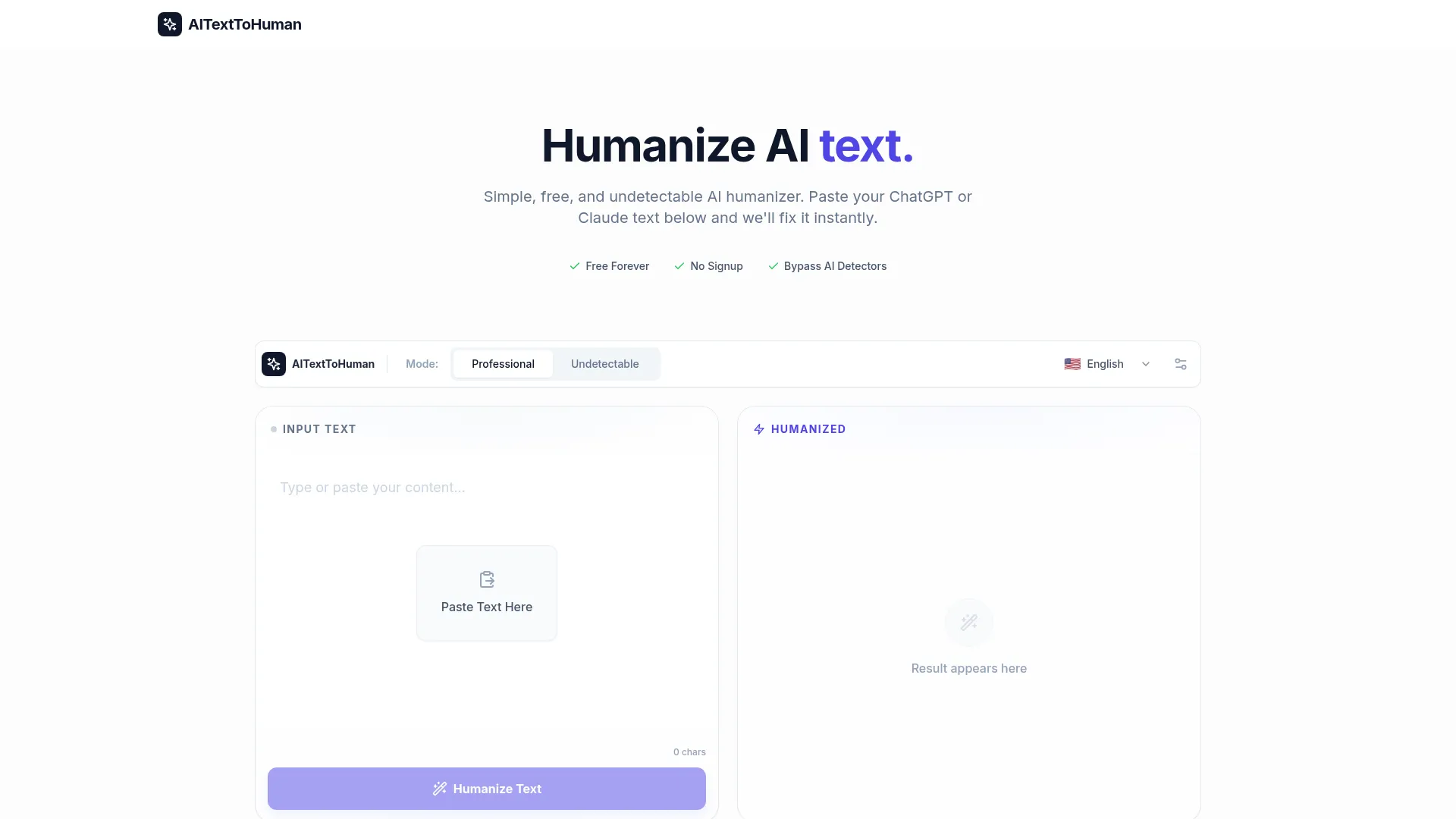 AITextToHuman Review - Pricing Screenshot