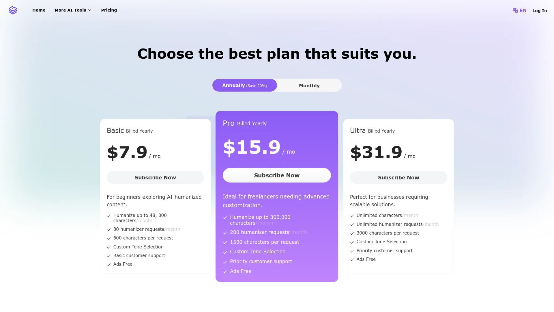 Bypassgpt Review - Pricing Screenshot