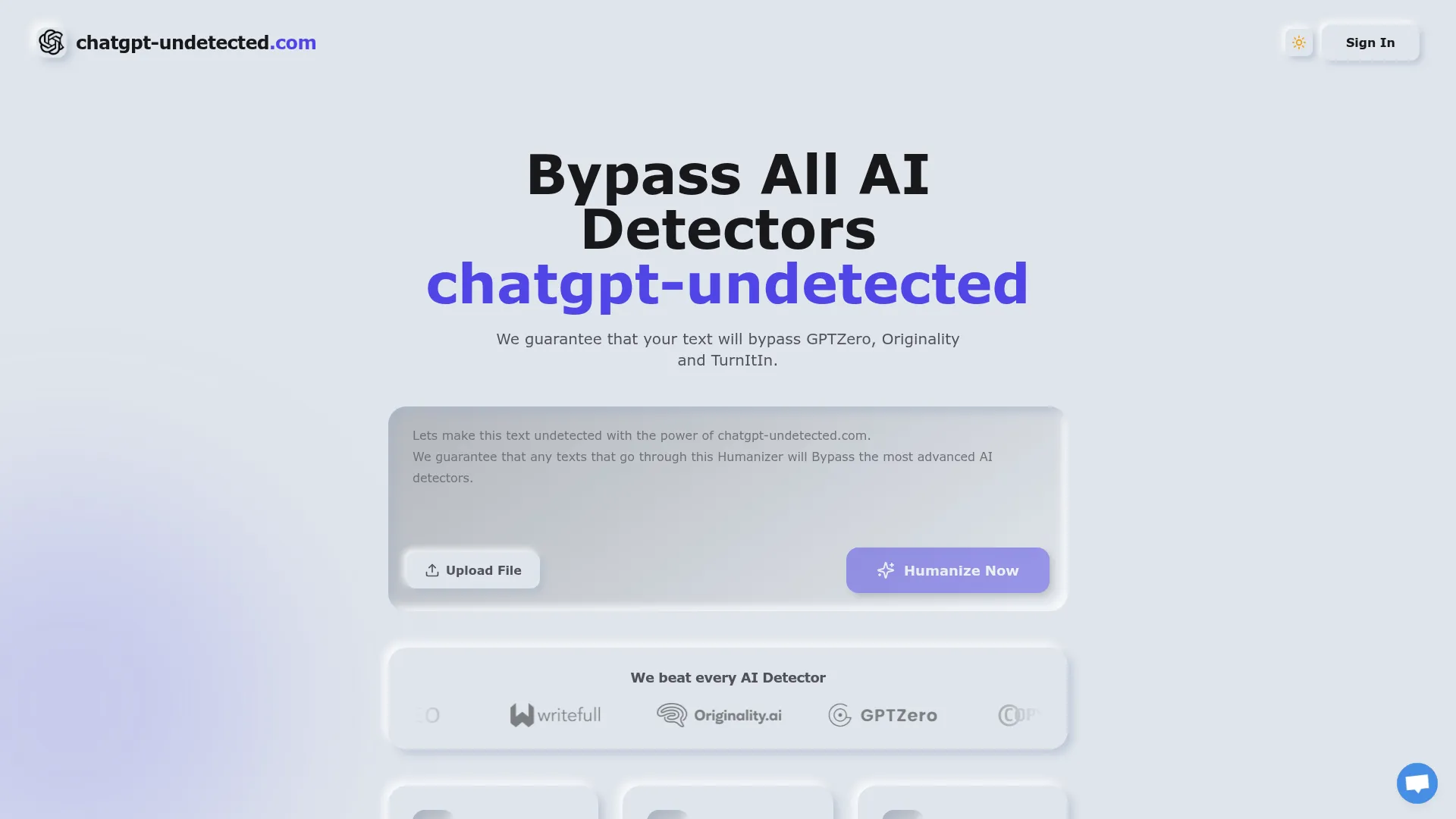 chatgpt-undetected Review - Homepage Screenshot