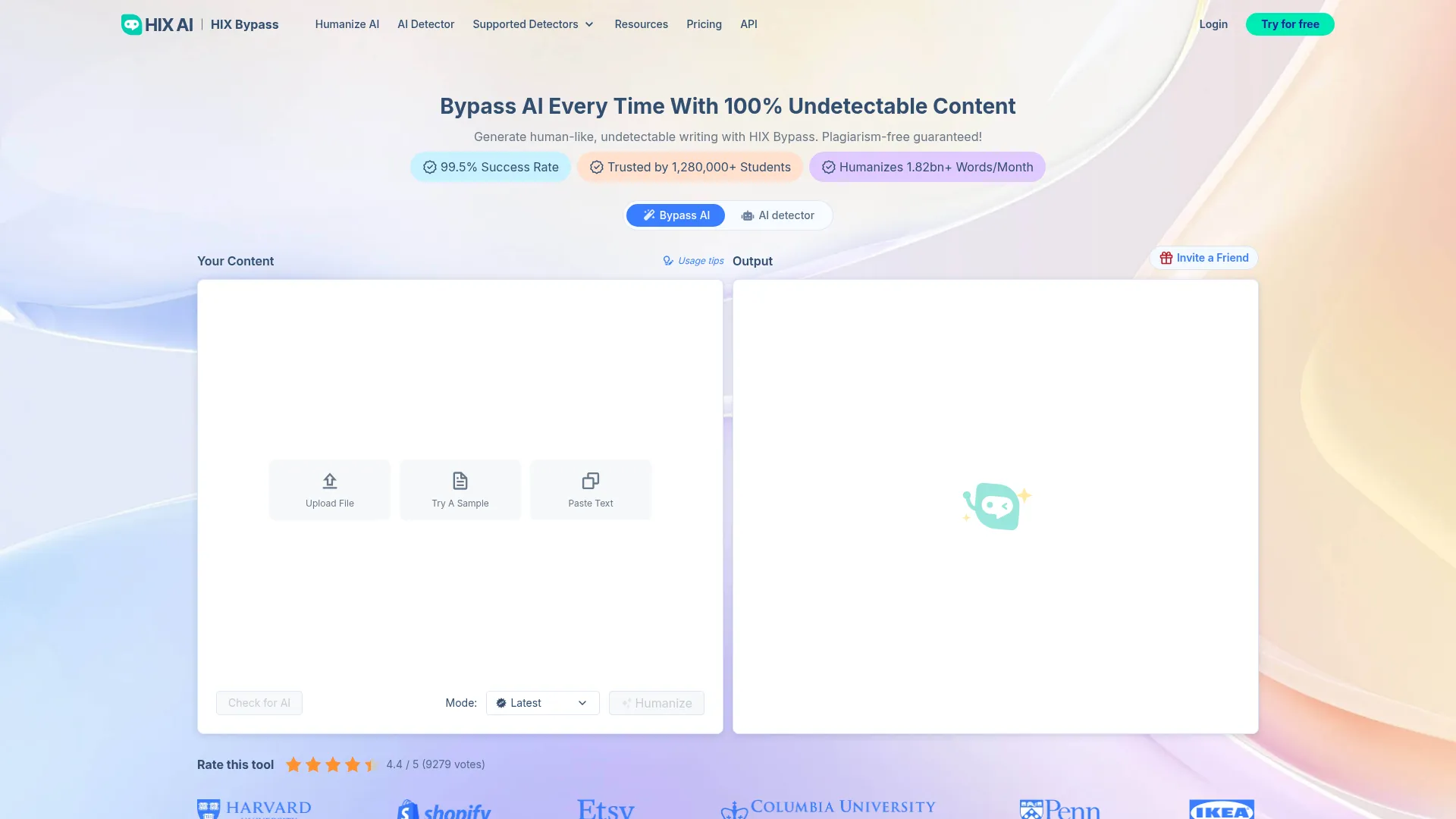 HIX Bypass Review - Homepage Screenshot