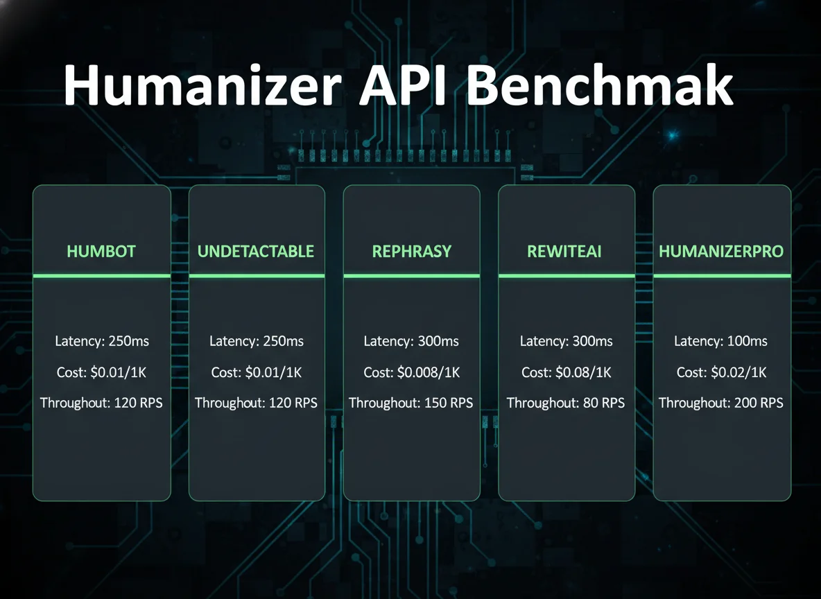 Humanizer API benchmark overview