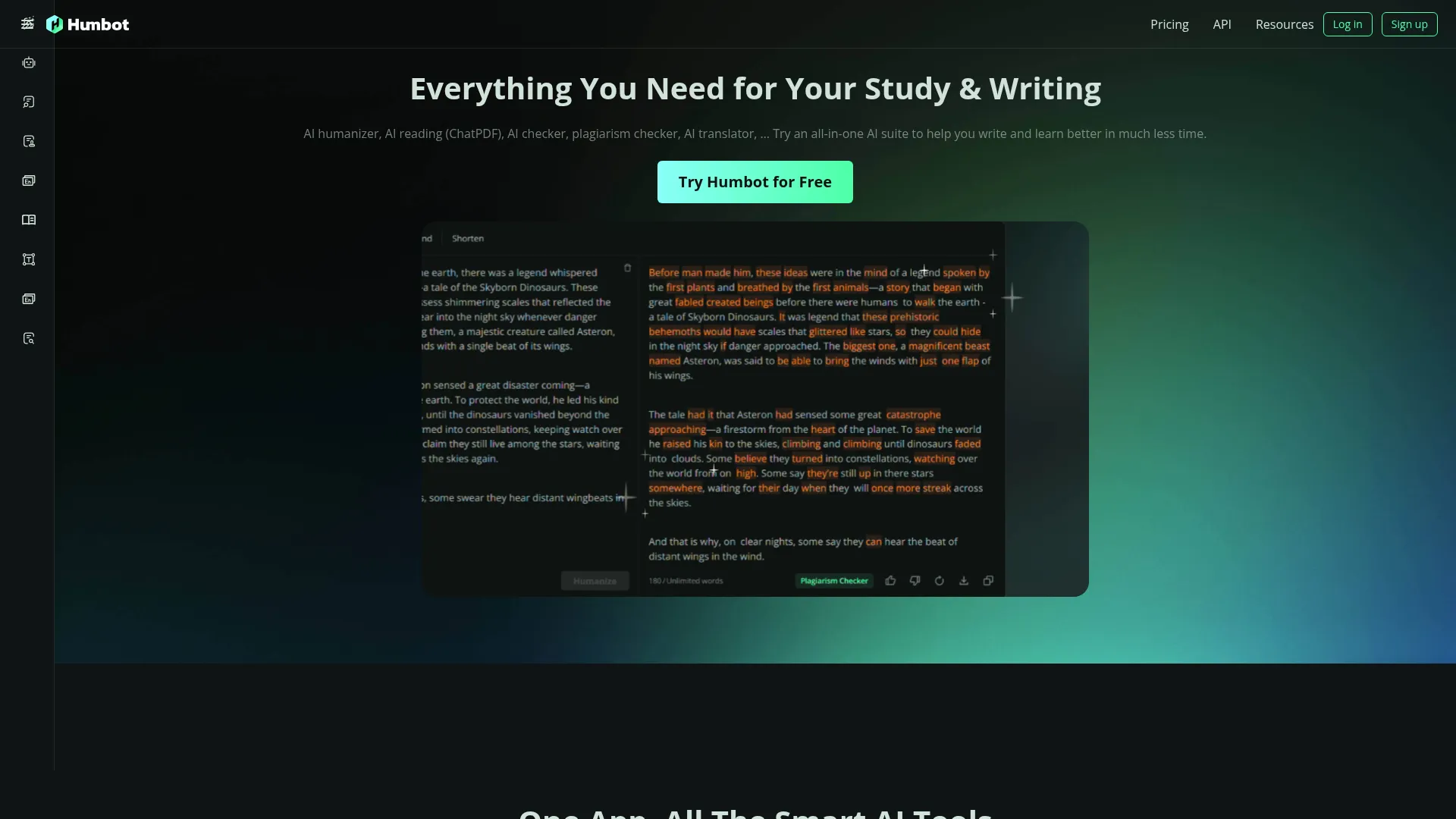 Humbot Review - Homepage Screenshot