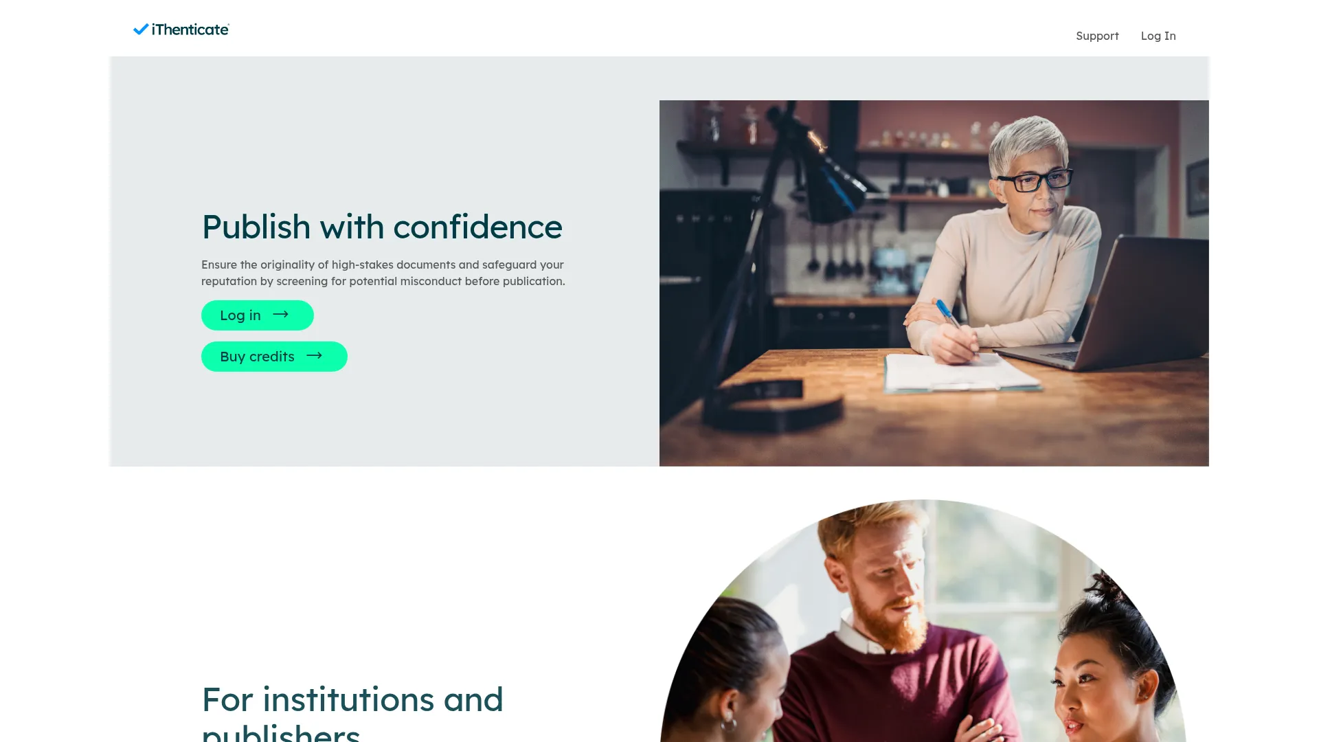 Ithenticate Review - Homepage Screenshot