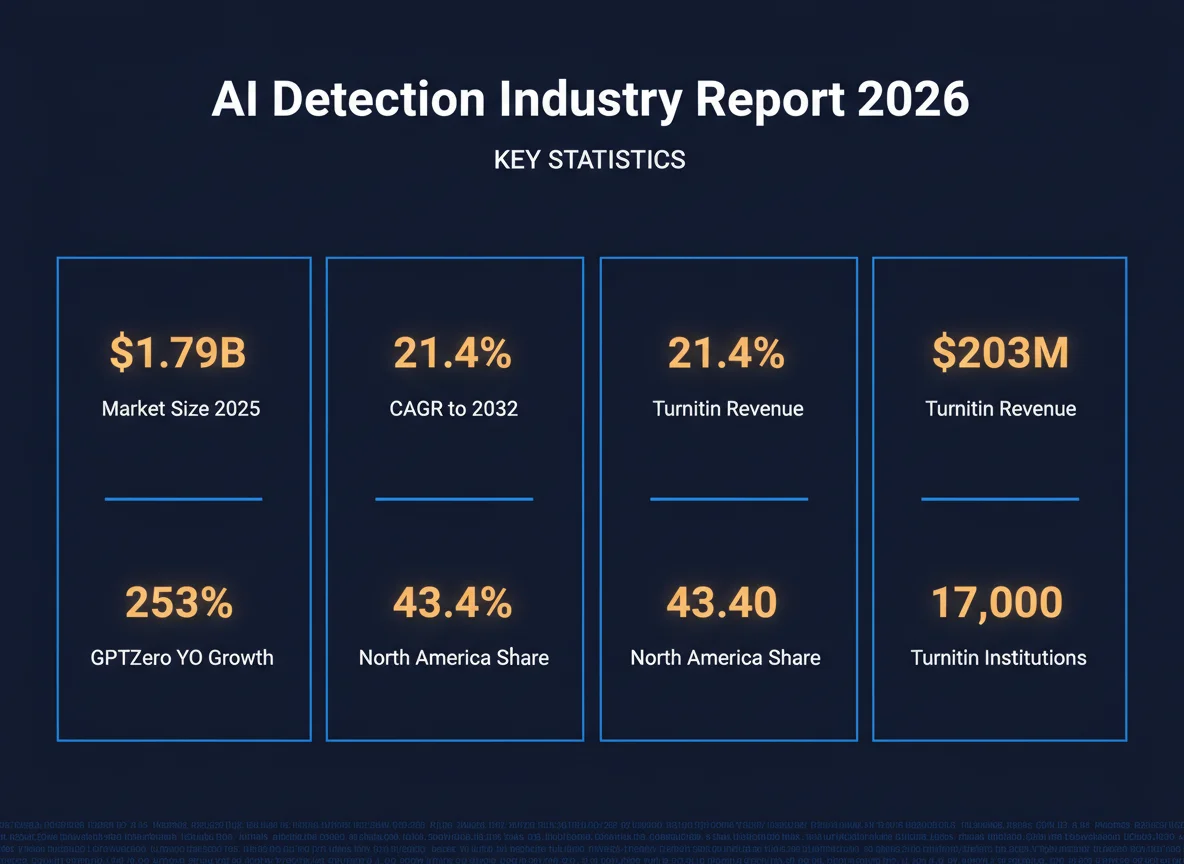 Six headline statistics for the AI Detection Industry 2026
