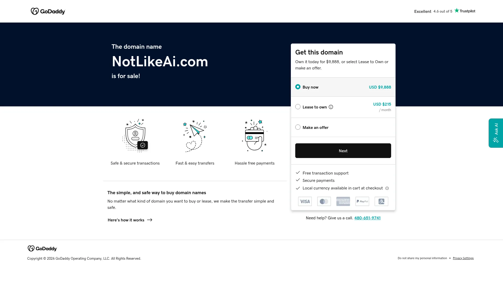 Notlikeai Review - Homepage Screenshot