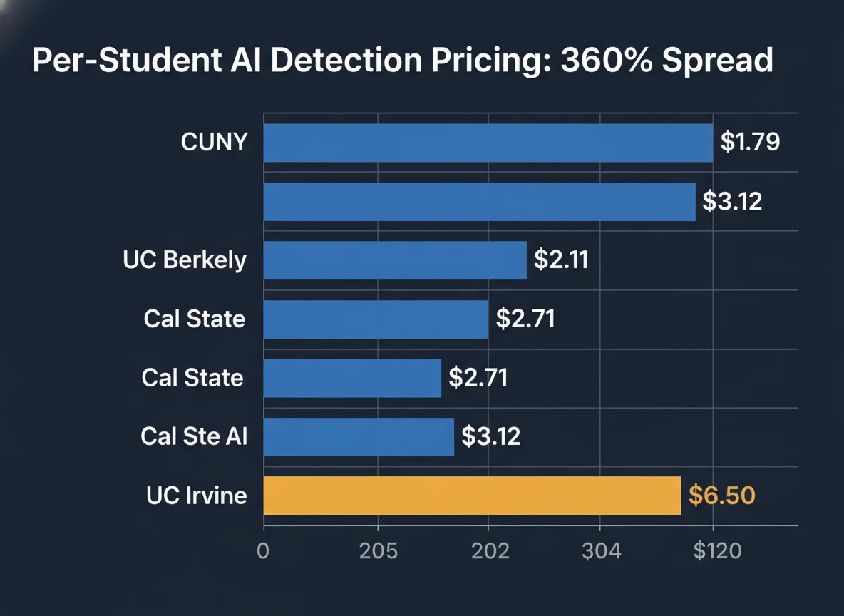 AI detection per-student pricing comparison across major U.S. universities