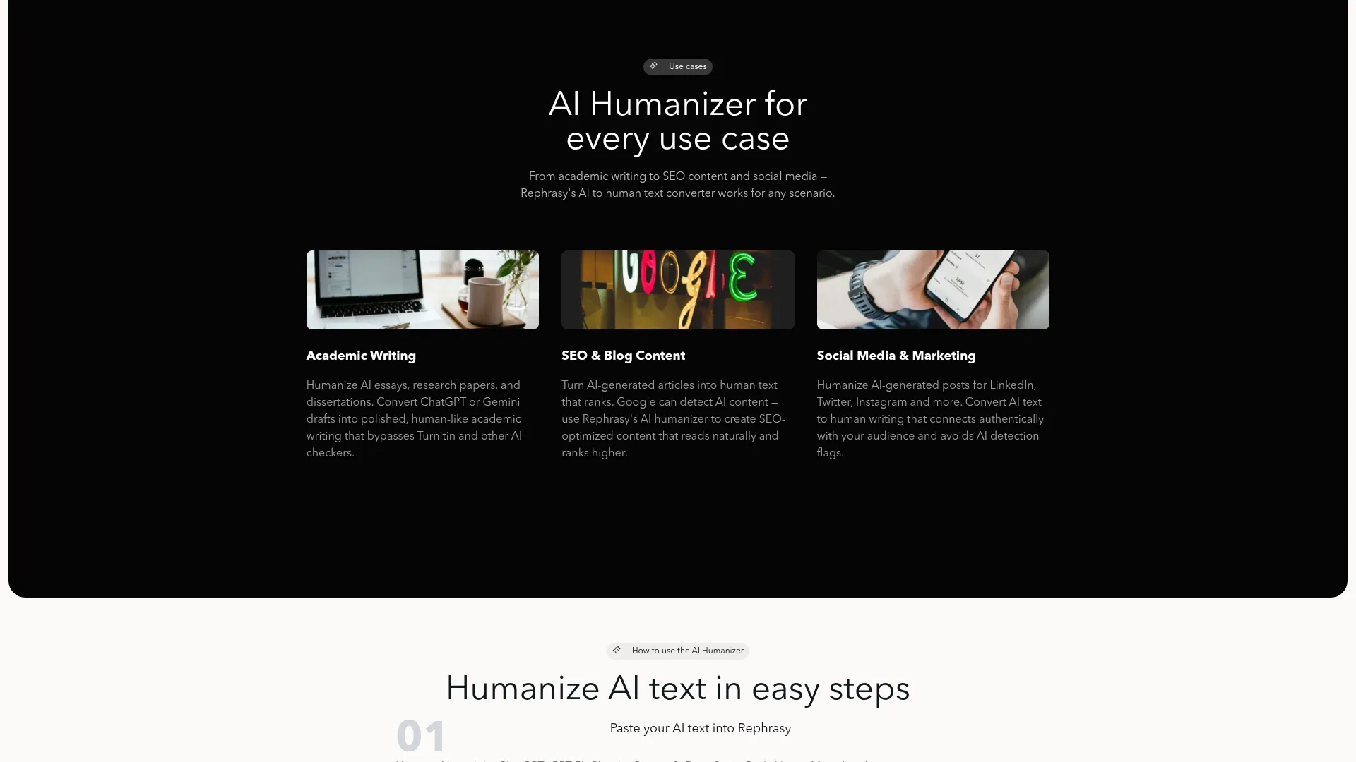 Rephrasy Review - Features Screenshot