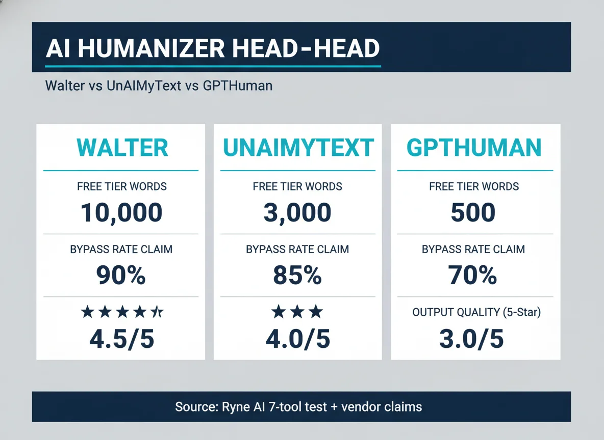 AI humanizer head to head statistics infographic
