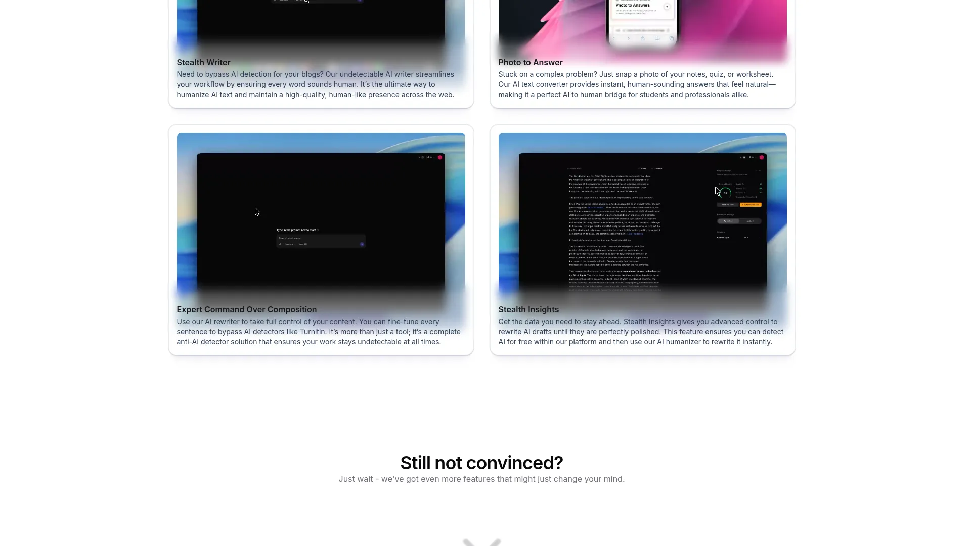 Stealthgpt Review - Features Screenshot