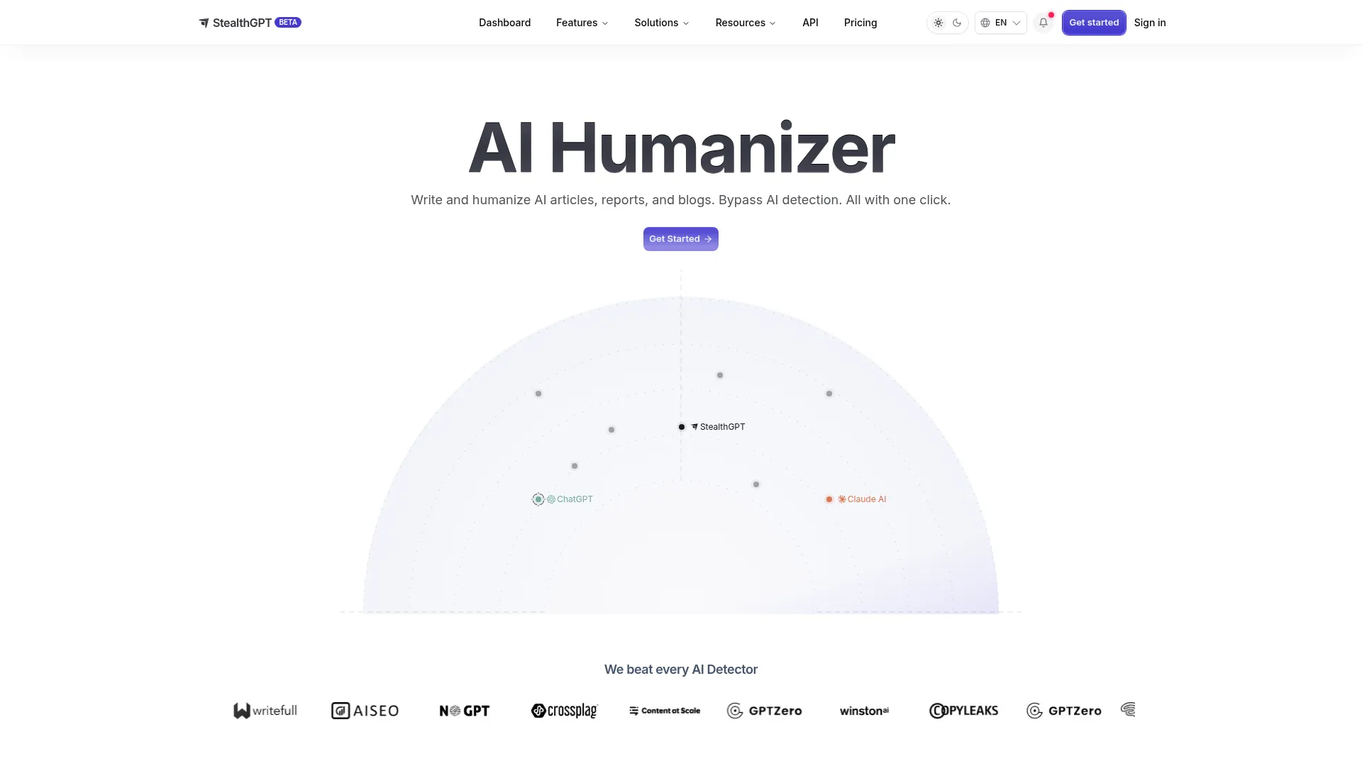 Stealthgpt Review - Homepage Screenshot