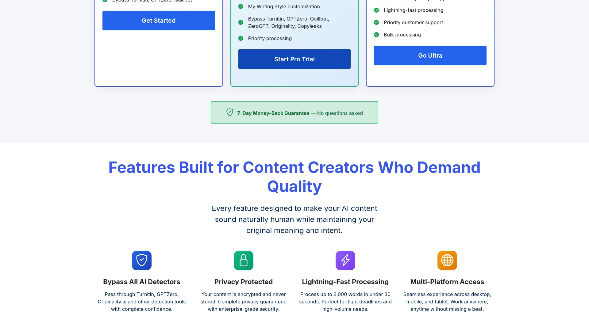 Tophumanizer Review - Features Screenshot