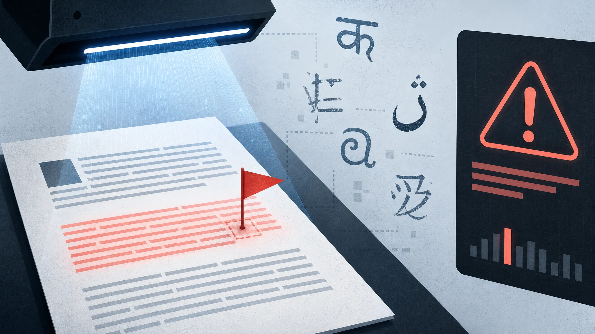 AI text detector wrongly flagging a non-native English student's essay