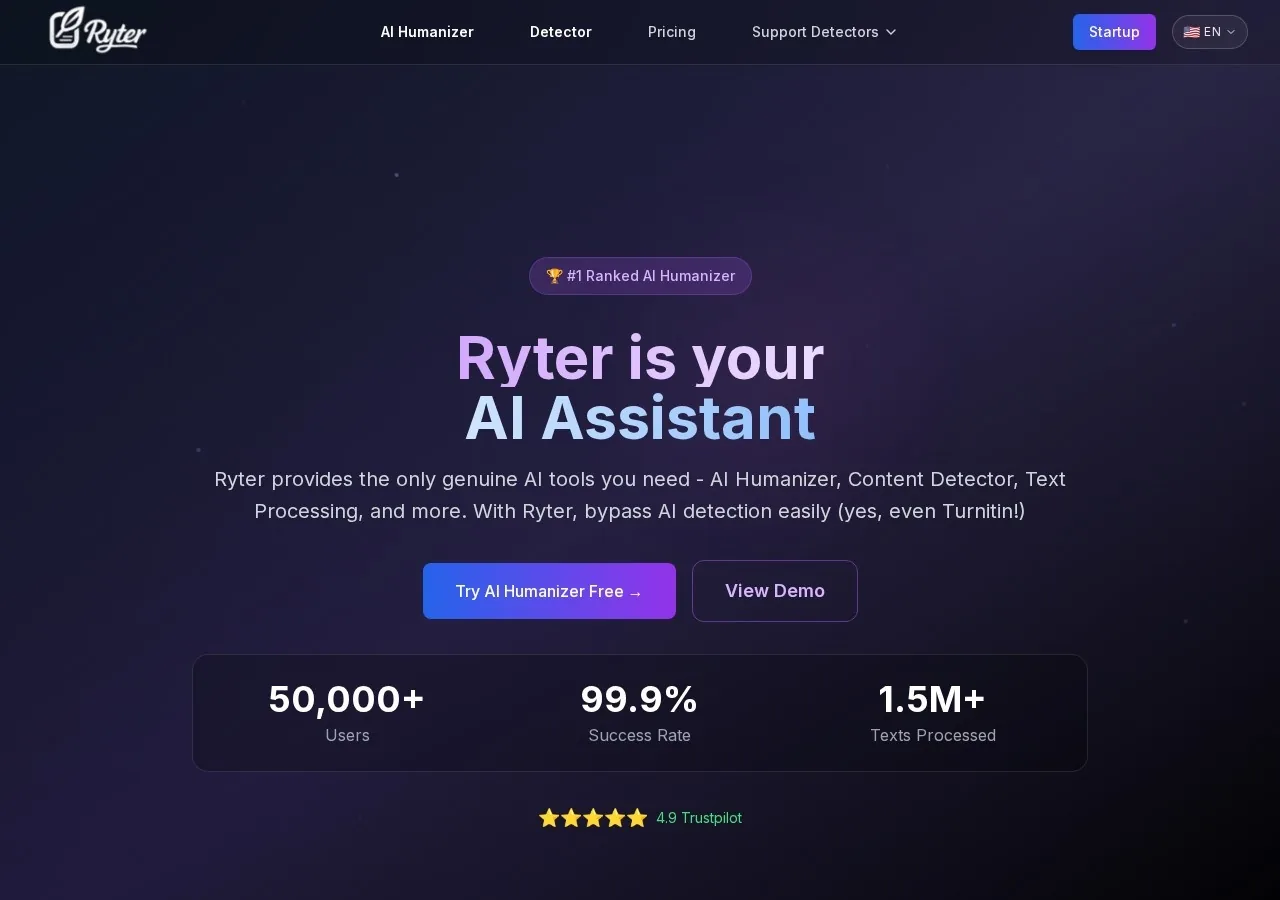 Ryter Pro homepage screenshot