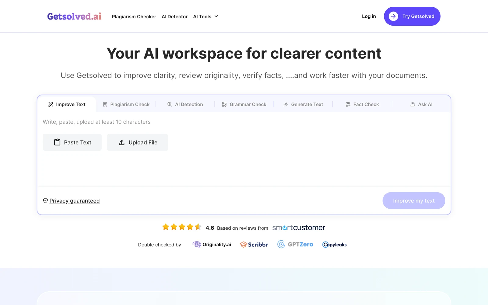 Getsolved Review - Homepage Screenshot