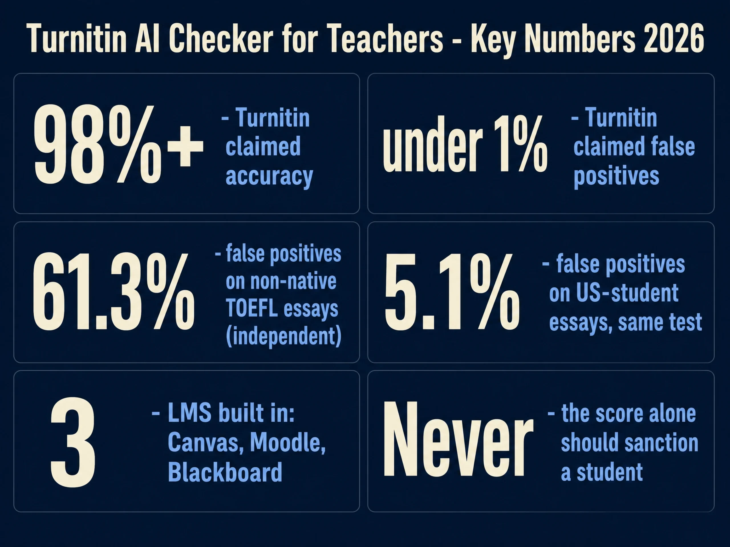 Turnitin AI checker for teachers key numbers 2026