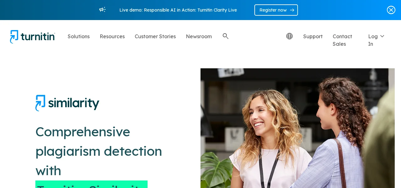Turnitin Similarity product page