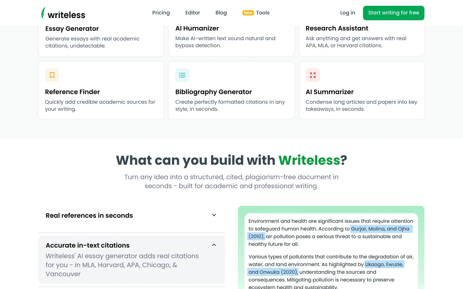Writeless Review - Features Screenshot