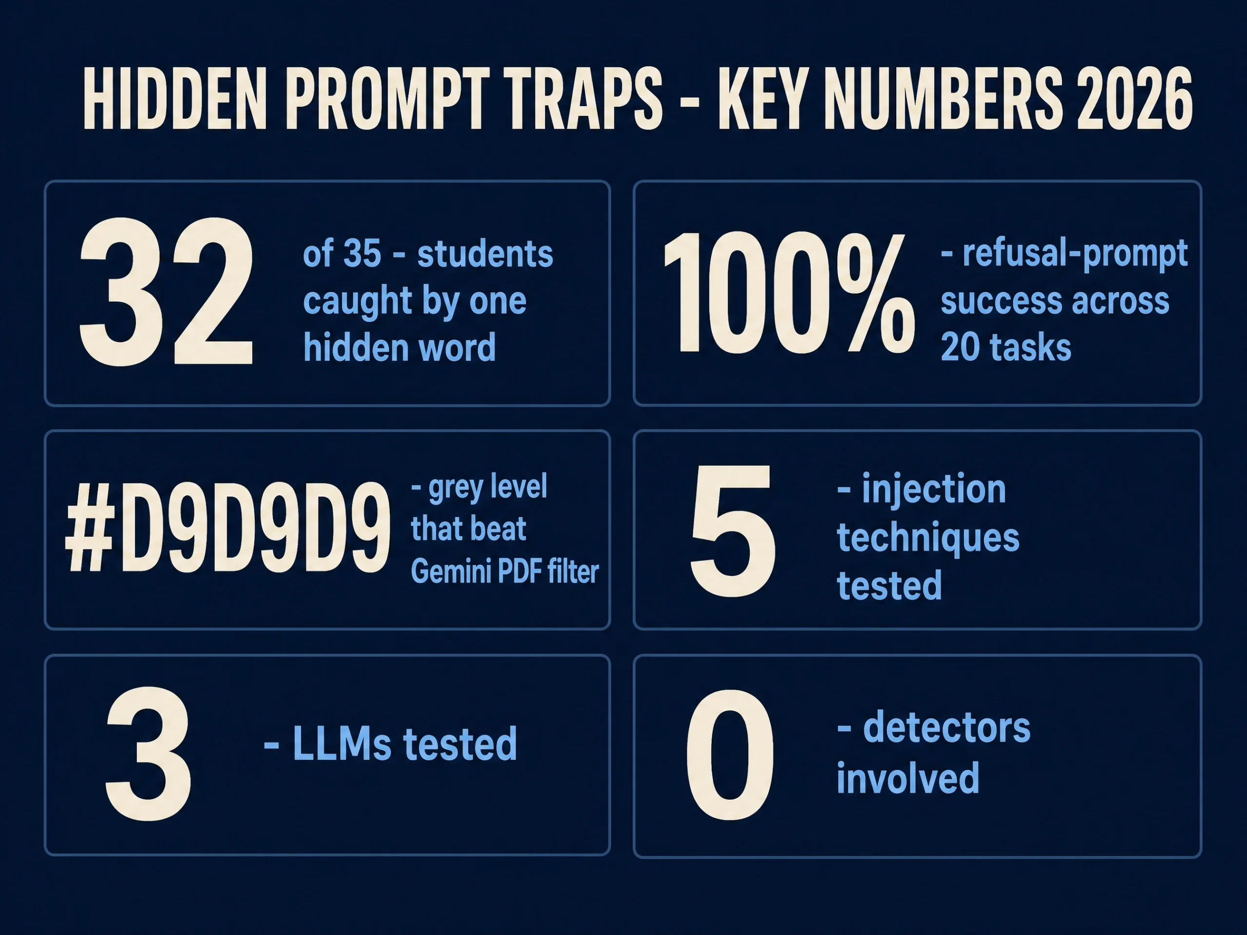 Hidden prompt traps key numbers 2026 infographic