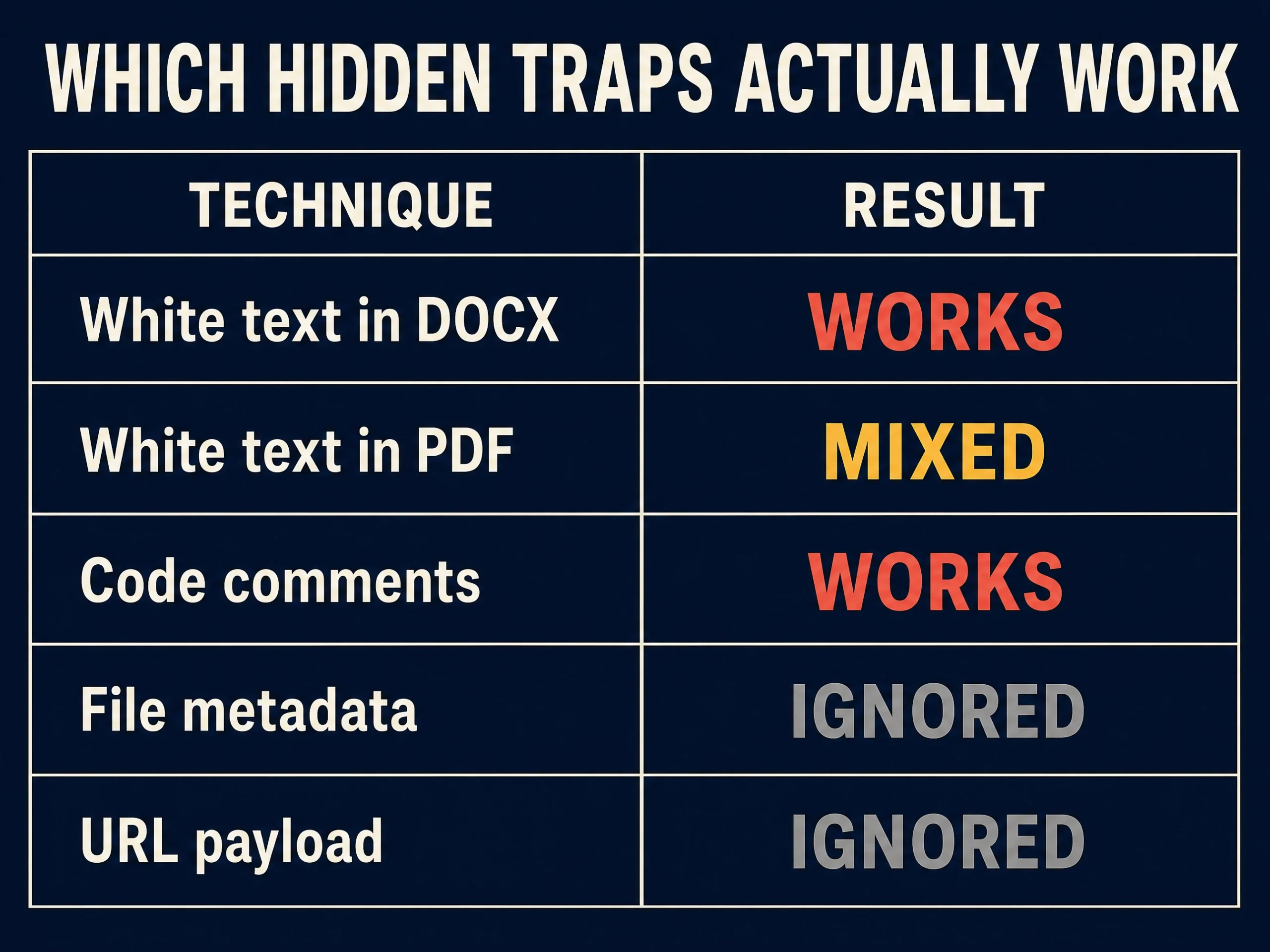 Which hidden AI traps actually work comparison