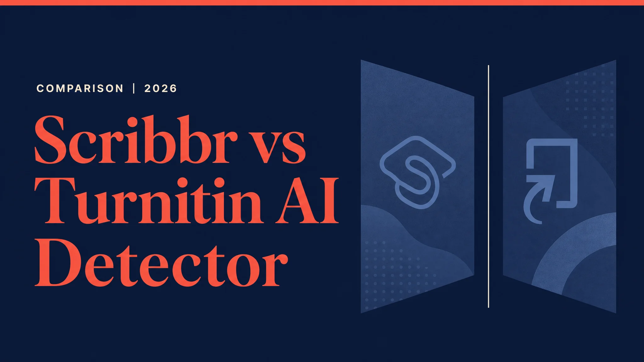 Scribbr versus Turnitin AI detector comparison, editorial banner
