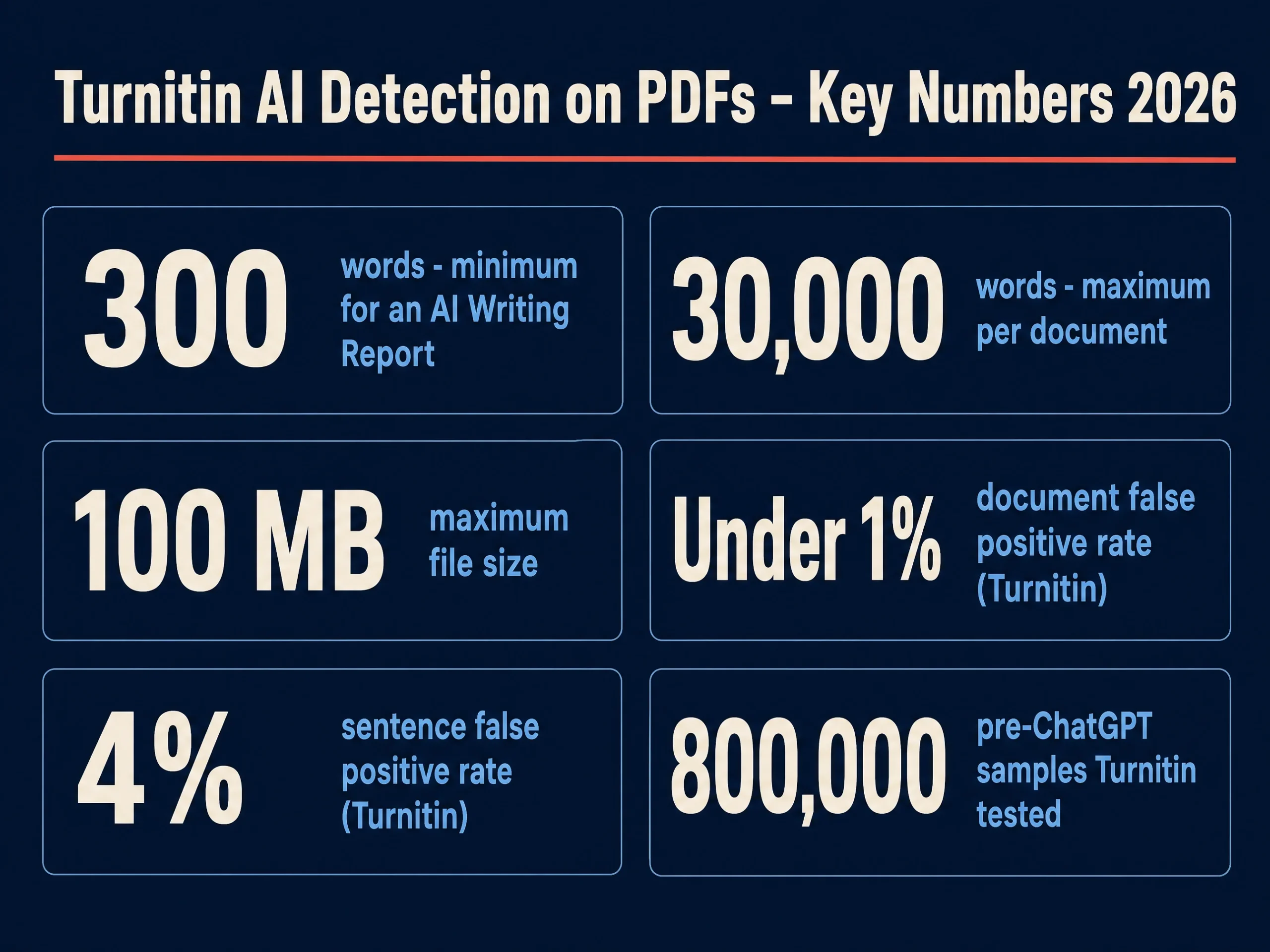 Key numbers for Turnitin AI detection on PDF files in 2026